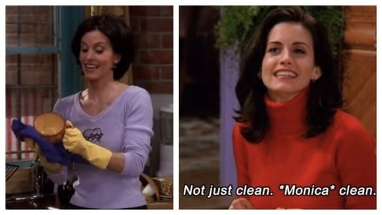 Monica Geller's character from Friends tends to hyperfixate on cleaning and organising her place. (Picture credit: Pinterest)
