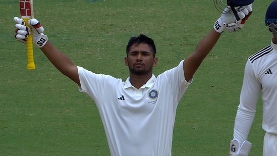 Musheer Khan after his century.