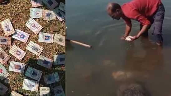 A video showing the recovered cards subsequently went viral on social media.