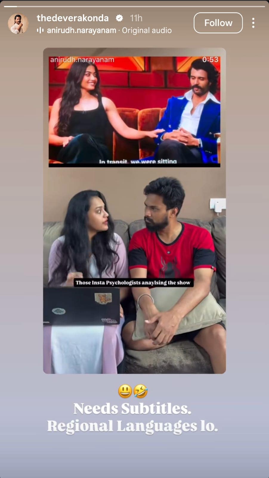 Vijay Deverakonda took a dig at 'Insta psychologists' analysing his relationship.
