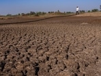 File photo: A farmer walks on a lake that has dried up due to drought outside Beed, India.