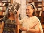 Sonia Gandhi, right, during the unveiling of her upcoming book 'Belonging: A Journey of Love'(AICC)