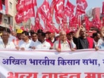 The protesting farmers are demanding adequate financial assistance for drought-affected farmers.