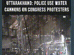 Police Use Water Cannons To Disperse Congress March Towards State Assembly In Gairsain | #shorts
