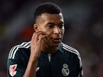 Kylian Mbappe reacts during the Spanish league football match between Elche CF and Real Madrid CF.(AFP)