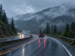 A rain-slicked mountain curve, the kind of road South Carolina treated with high-friction surfacing on a mile of US 25 in 2008.