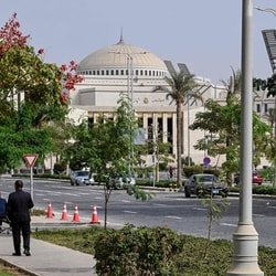 This photograph shows the Egyptian Parliament building in the New Administrative Capital on October 26, 2026. 