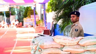 A candidate staged a sit-in demanding surveillance inside the venue for the Bihar Legislative Council’s Patna Teachers’ constituency election. (ANI/File) A candidate staged a sit-in demanding surveillance inside the venue for the Bihar Legislative Council’s Patna Teachers’ constituency election. (ANI/File)