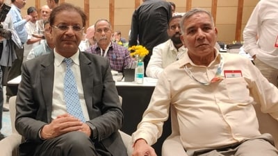 BFI president Ajay Singh (left) with secretary general Pramod Kumar. (HT) BFI president Ajay Singh (left) with secretary general Pramod Kumar. (HT)
