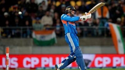 Abhishek Sharma smashed his fourth T20I century in Wellington, scoring 113 runs off 38 deliveries with the help of 9 fours and 11 sixes.&nbsp; (AFP)