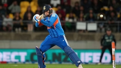 Vaibhav Sooryavanshi came out to open alongside Abhishek Sharma and it was a good day for the youngster as he returned with 45 runs off 19 balls.&nbsp; (AFP)