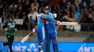 Abhishek Sharma and Vaibhav Sooryavanshi set plethora of records as the six-hitting fest rattled New Zealand in Wellington. India smashed the fastest team fifty in T20Is for a full member nation and also recorded the highest powerplay score.&nbsp; (AFP)