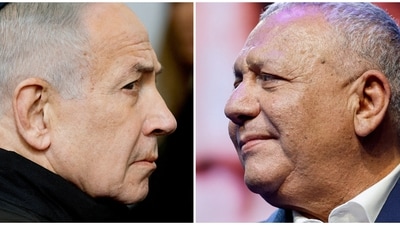 A combination picture shows Israeli Prime Minister Benjamin Netanyahu and Israeli opposition leader and former military chief, Gadi Eisenkot. (REUTERS)