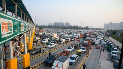 NHAI officials said both Bijwasan toll plaza on Dwarka Expressway (above) and Kherki Daula toll plaza on the Delhi-Jaipur highway fall within municipal limits, making the  ₹3,000 annual pass applicable to commuters using these plazas. (HT Archive)