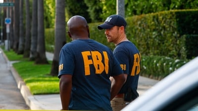Members of the FBI are seen outside a home tied in an investigation in to U.S. Rep. Eric Swalwell (D-CA) on October 27, 2026 in Beverly Hills, California. Members of the FBI are seen outside a home tied in an investigation in to U.S. Rep. Eric Swalwell (D-CA) on October 27, 2026 in Beverly Hills, California.