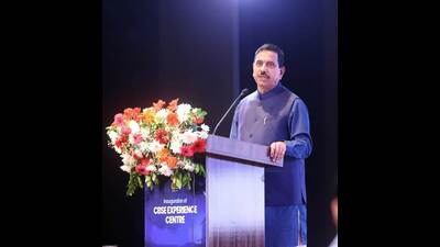Union education minister addresses the launch event in New Delhi on Tuesday. (PIB)