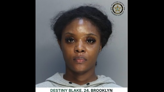 Destiny Blake allegedly used airline travel benefits to visit a 75-year-old Florida woman after impersonating a sweepstakes representative (X | @FlaglerSheriff)