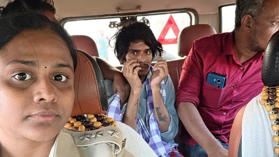 Police arrest one of the 17 prisoners who escaped from the Theni sub-jail on Oct 26, in Theni on Tuesday. (ANI)