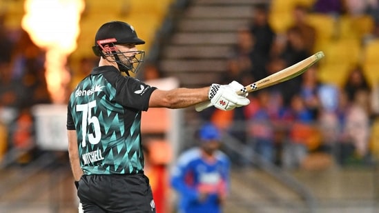 Daryl Mitchell slams half-century in the third T20I.