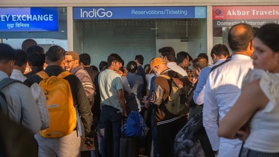 Chaos at Mumbai airport.