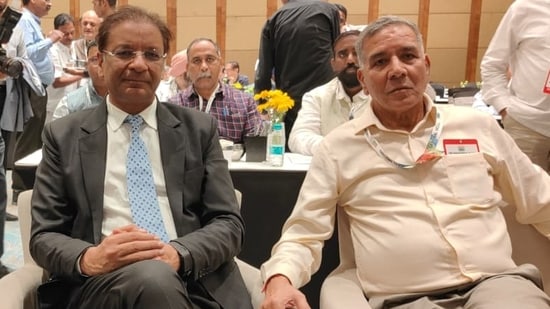 BFI president Ajay Singh (left) with secretary general Pramod Kumar.