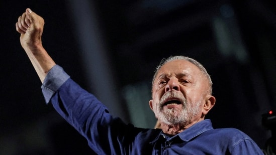 Brazil's President Luiz Inacio Lula da Silva, the Workers' Party (PT) candidate for re-election, gestures as he addresses supporters after his victory in the presidential runoff election, at Paulista Avenue, in Sao Paulo, Brazil, October 26, 2026. 