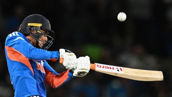 Abhishek Sharma hits fifty in 15 balls in third T20I. (AFP)