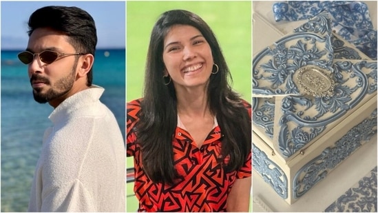 First look at Anirudh Ravichander and Kavya Maran's exquisite blue-and-white wedding invite