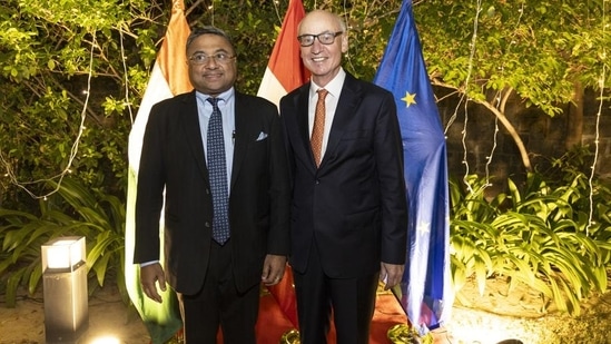 Chief guest Sibi George, Secretary (West) at the Ministry of External Affairs, Government of India with Ambassador Dr Robert Zischg