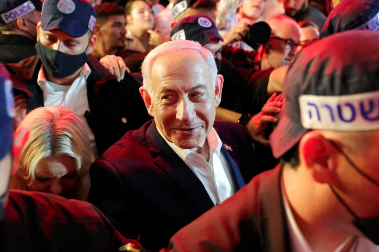 Netanyahu, leader of the Likud party, has governed Israel on and off for 19 years. Netanyahu, leader of the Likud party, has governed Israel on and off for 19 years.