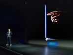 John Ternus, chief executive officer of Apple Inc., speaks during an event in Los Angeles, California, US, on Wednesday, Oct. 28.(Bloomberg)