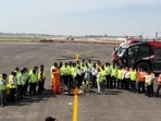 An 804-metre stretch of the parallel taxi track inaugurated at Lucknow airport on Thursday. (Sourced)