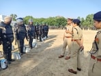 Following the inspection, Akhtar held a meeting with superintendent of police Nikita Khattar and other senior district police officers to review law-and-order arrangements. (HT Photo)