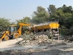 Officials said the demolition drive took place in Bhondsi, Daulatabad, Dhoomspur and Maidawas. (HT Photo)