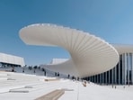 Shanghai’s newest cultural landmark, designed by Norwegian architecture firm Snohetta, has striking geometry. (Instagram/ adchina_official and jonathan_leijonhufvud)
