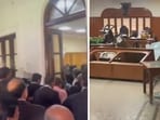 The incident took place when Justice Bhanot arrived at the courtroom. (X@advsanjoy)