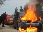 California Highway Patrol confirms electric semi-truck fire near Hayward slowing the traffic on Interstate 880. (Representational)(Unsplash)