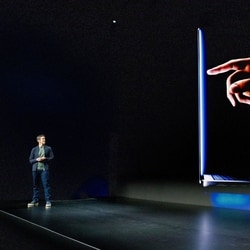 John Ternus, chief executive officer of Apple Inc., speaks during an event in Los Angeles, California, US, on Wednesday, Oct. 28.