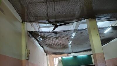 According to VJTI students, the hostel buildings are dilapidated and safety nets have been installed at some locations to prevent injuries due to falling plaster or debris According to VJTI students, the hostel buildings are dilapidated and safety nets have been installed at some locations to prevent injuries due to falling plaster or debris