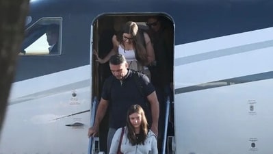 Flavio Bolsonaro, who lost Brazil’s presidential runoff election and is under investigation in Brazil, arrived in Florida on Wednesday with his wife and two daughters. (AP )