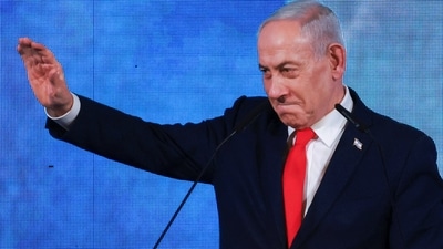 Israeli Prime Minister and Likud party leader Benjamin Netanyahu pitched for an alliance with the US as exit polls indicated a tight race. (REUTERS)
