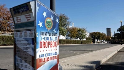 An official ballot drop box in California’s 22nd Congressional District in Corcoran on October 19, 2026, ahead of the US midterm elections. (Getty Images via AFP) An official ballot drop box in California’s 22nd Congressional District in Corcoran on October 19, 2026, ahead of the US midterm elections. (Getty Images via AFP)