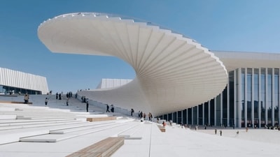 Shanghai’s newest cultural landmark, designed by Norwegian architecture firm Snohetta, has striking geometry. (Instagram/ adchina_official and jonathan_leijonhufvud) Shanghai’s newest cultural landmark, designed by Norwegian architecture firm Snohetta, has striking geometry. (Instagram/ adchina_official and jonathan_leijonhufvud)