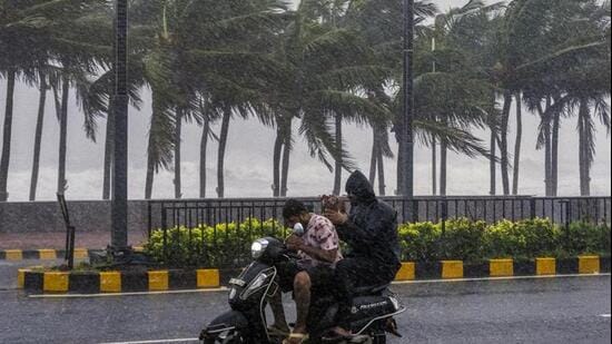 Gusty winds with speeds of 125-135 kmph have been reported in Kakinada, Konaseema and West Godavari. (PTI photo)