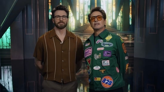 Chris Evans and Robert Downey Jr greet Indian fans with ‘Namaste’ to announce early release of Avengers: Doomsday.