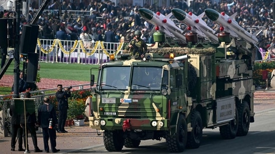 Indian Army showcases its Akash missile system launcher (AFP)