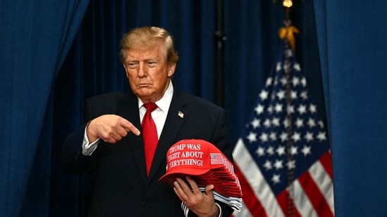 US President Donald Trump arrives to the stage for a midterm campaign rally at Lubbock Memorial Civic Center in Lubbock, Texas on October 27.(AFP)