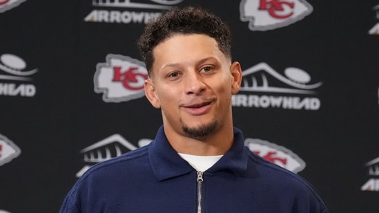 Patrick Mahomes promoted his 15 and FARE initiative after Joe’s Kansas City Bar-B-Que became its first recognised restaurant partner. (AP Photo/Charlie Riedel)