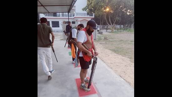 Rishabh’s FB picture showing him practising at a shooting range. (Sourced)
