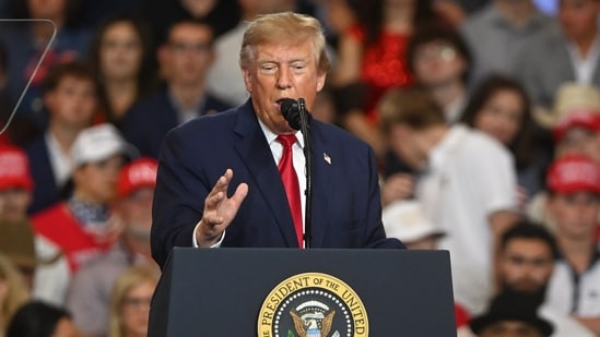 President Donald Trump speaks at a campaign rally at Lubbock Memorial Civic Center, Tuesday, Oct. 27, 2026, in Lubbock, Texas. (AP Photo/Annie Rice)